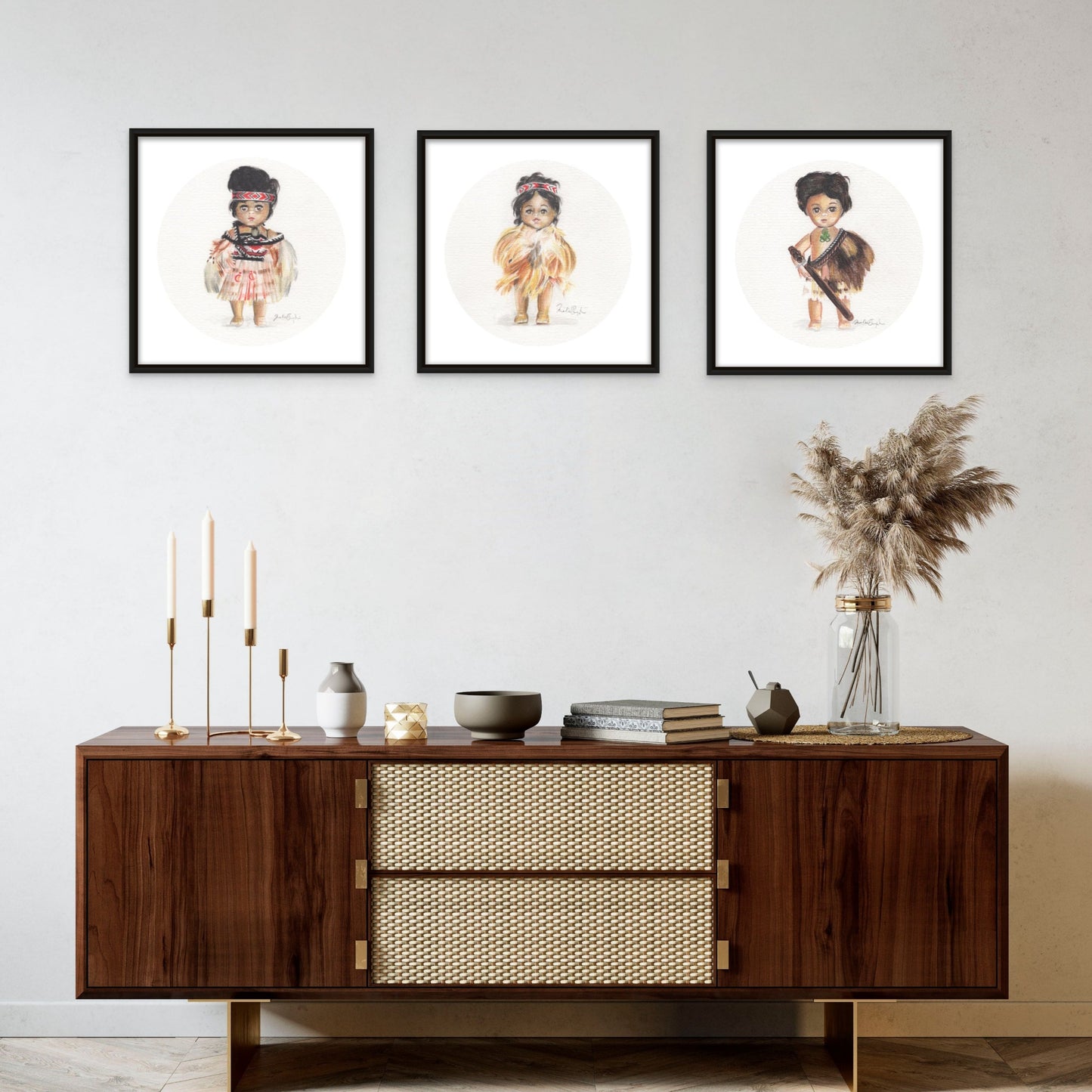 Te Hira, Koa, and Hine - 3 framed Prints