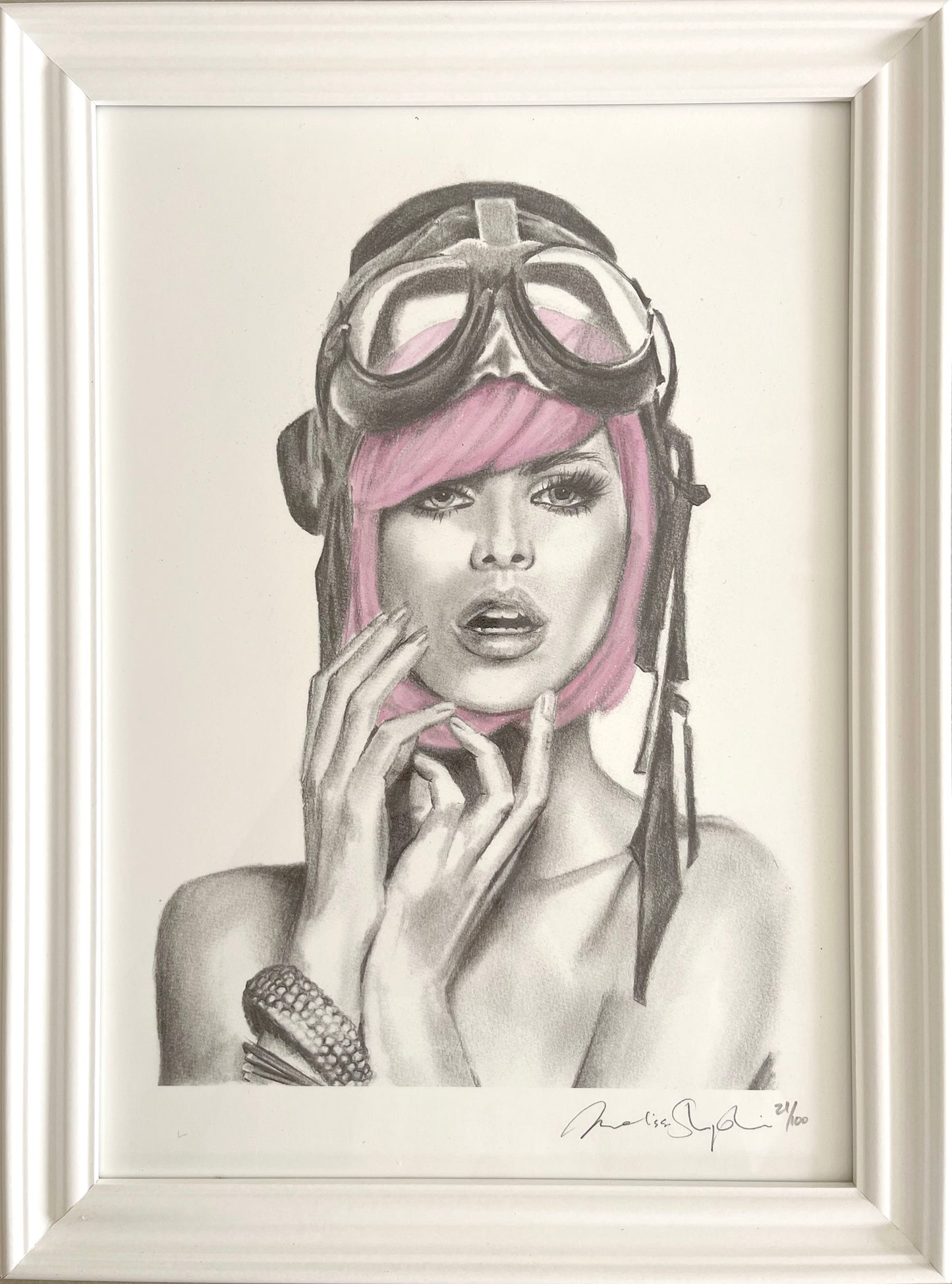 Miss Aviator Framed