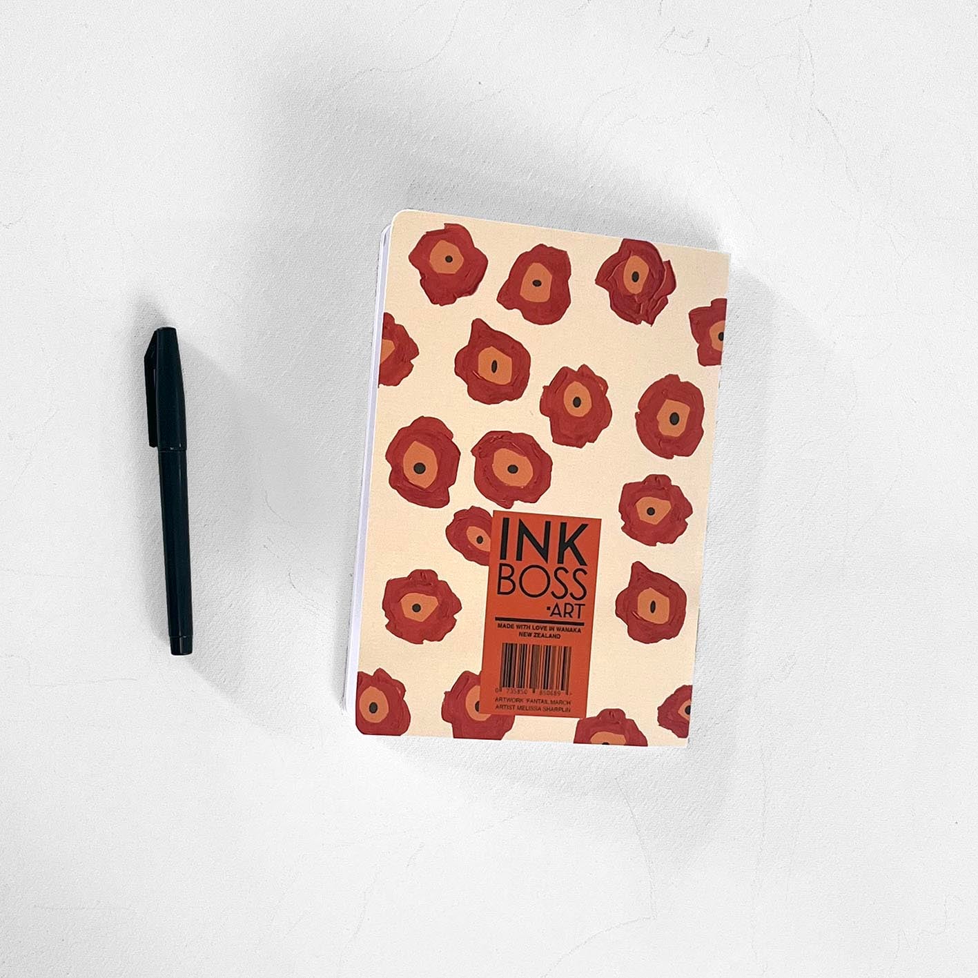 Fantail March Red Notebook