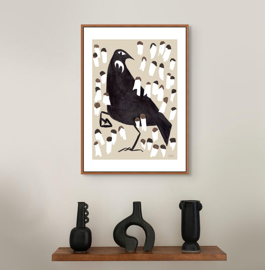 Tūī Bird- Beige