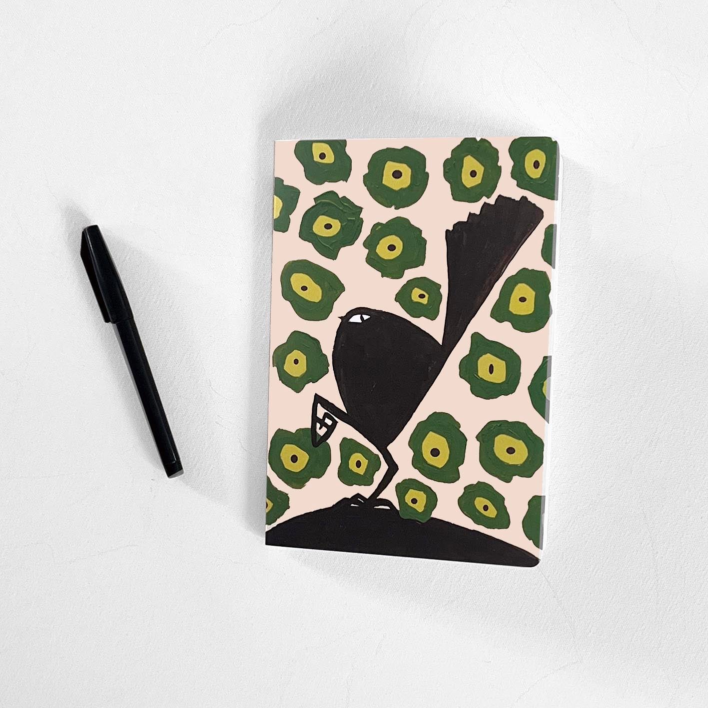 Fantail March Green Notebook