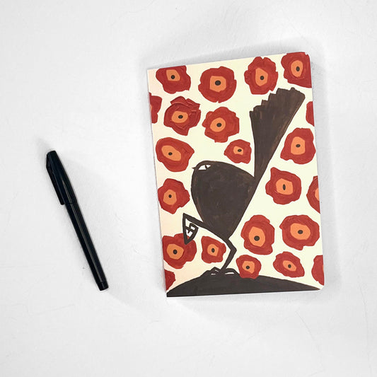 Fantail March Red Notebook