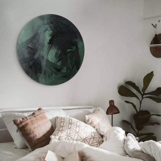 Hand painted abstract round