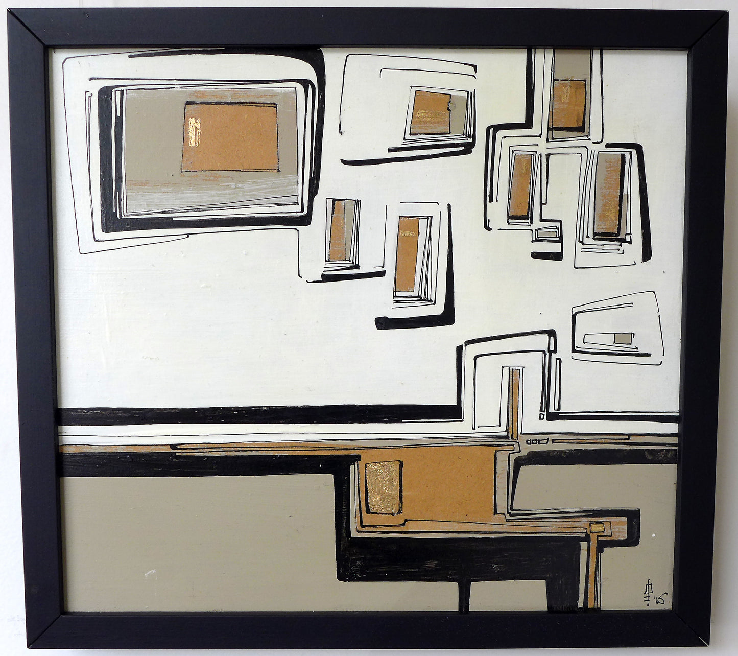 Abstract in Indian Ink and Acrylic