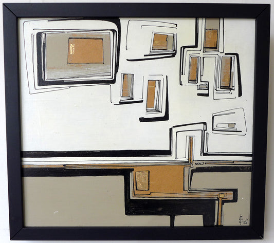 Abstract in Indian Ink and Acrylic